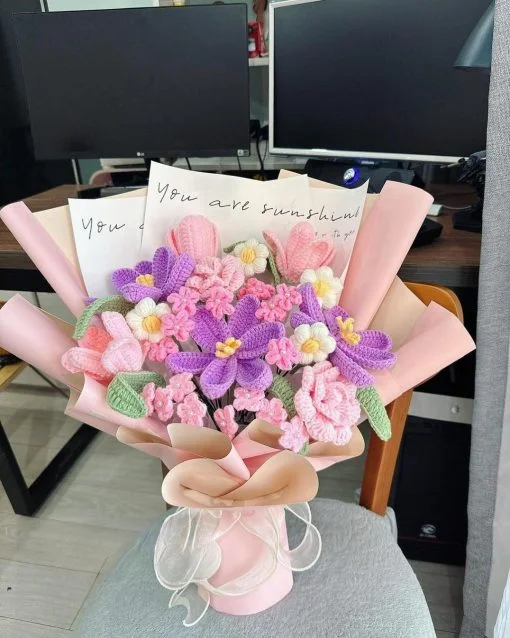 Hoa Lưu Ly Len || Bó Hoa Lưu Ly Bằng Len Handmade 3 Hoa Lưu Ly Len || Bó Hoa Lưu Ly Bằng Len Handmade - Ảnh 2