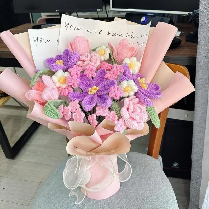 Hoa Lưu Ly Len || Bó Hoa Lưu Ly Bằng Len Handmade 2 Hoa Lưu Ly Len || Bó Hoa Lưu Ly Bằng Len Handmade