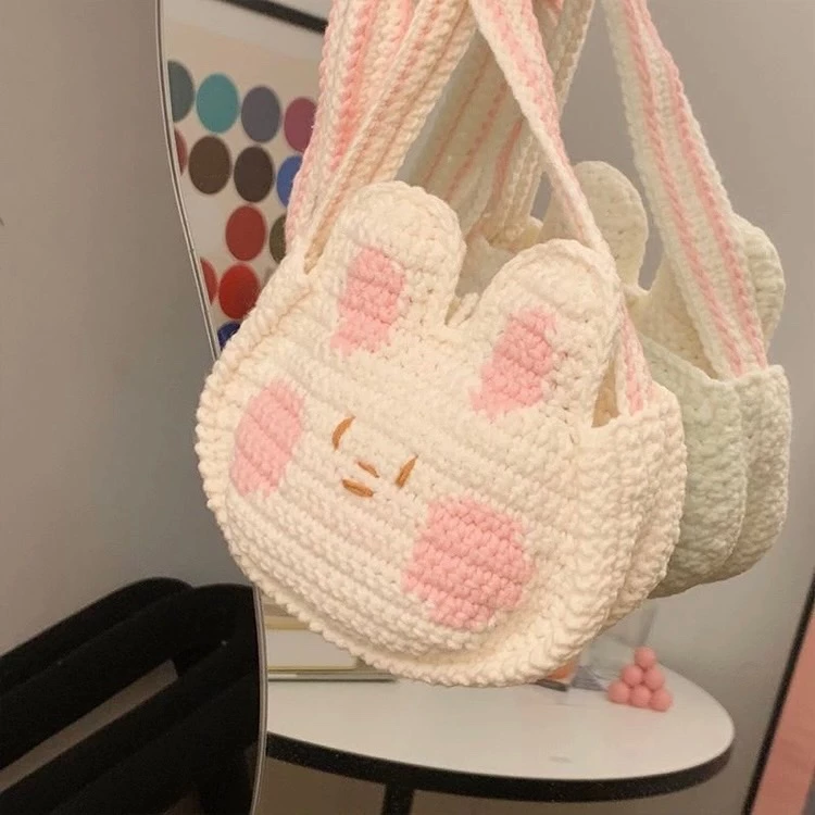 Túi tole xách vai con thỏ bằng len 1 Túi tole xách vai con thỏ bằng len